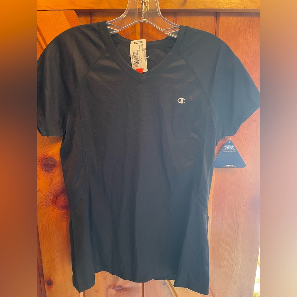 Champion Double Dry moisture wicking t-shirt. Medium. Black. New with tags